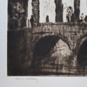 AUSTRALIAN ARTIST. Lionel Arthur Lindsay (1874 - 1861) Drypoint Etching.  St Lesmes, Burgos (1926)