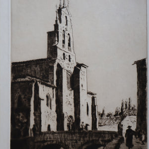 AUSTRALIAN ARTIST. Lionel Arthur Lindsay (1874 - 1861) Drypoint Etching.  St Lesmes, Burgos (1926)