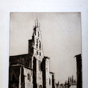 AUSTRALIAN ARTIST. Lionel Arthur Lindsay (1874 - 1861) Drypoint Etching.  St Lesmes, Burgos (1926)