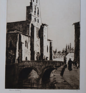 AUSTRALIAN ARTIST. Lionel Arthur Lindsay (1874 - 1861) Drypoint Etching.  St Lesmes, Burgos (1926)