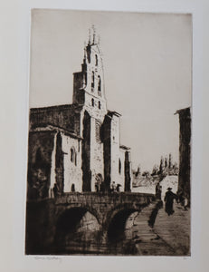 AUSTRALIAN ARTIST. Lionel Arthur Lindsay (1874 - 1861) Drypoint Etching.  St Lesmes, Burgos (1926)