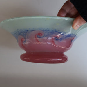 SCOTTISH GLASS. Fabulous Scottish VASART Shallow Bowl with Rim. 9 3/4 inches diameter