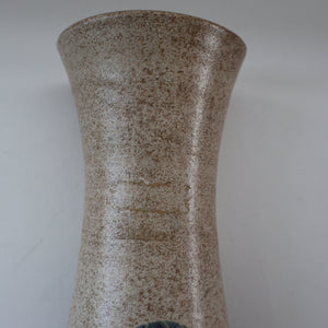 STUDIO POTTERY. Tall Vase with Abstract Floral Motifs. Crich Pottery (Diana Worthy)