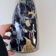 Load image into Gallery viewer, STUDIO POTTERY. Tall Vase with Abstract Floral Motifs. Crich Pottery (Diana Worthy)
