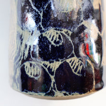 Load image into Gallery viewer, STUDIO POTTERY. Tall Vase with Abstract Floral Motifs. Crich Pottery (Diana Worthy)
