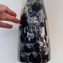 Load image into Gallery viewer, STUDIO POTTERY. Tall Vase with Abstract Floral Motifs. Crich Pottery (Diana Worthy)
