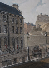 Load image into Gallery viewer, SCOTTISH ART. Georgian Engraving 1804 by James Fittler after John Claude Nattes, Edinburgh Castle from Registar House. FRAMED
