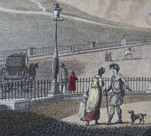 Load image into Gallery viewer, SCOTTISH ART. Georgian Engraving 1804 by James Fittler after John Claude Nattes, Edinburgh Castle from Registar House. FRAMED
