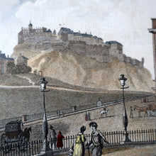 Load image into Gallery viewer, SCOTTISH ART. Georgian Engraving 1804 by James Fittler after John Claude Nattes, Edinburgh Castle from Registar House. FRAMED
