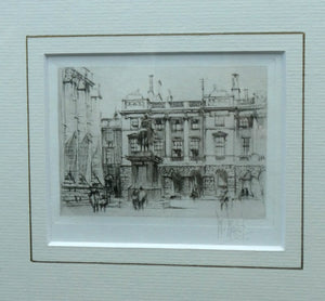 SCOTTISH ART. William Walcot (1874 - 1943) Parliament Square, Edinburgh. Pencil Signed