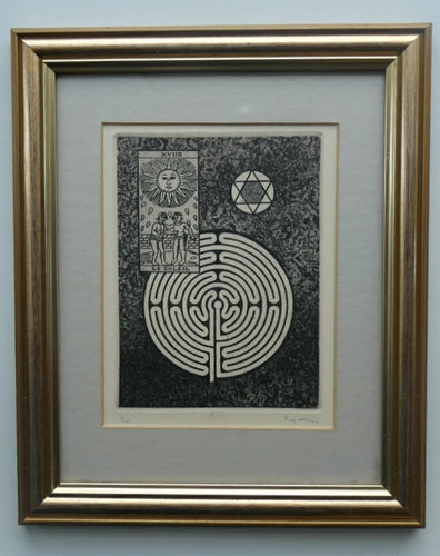 SCOTTISH ART. Alfons Bytautas, RSA. Mystical Symbols Etching. Pencil Signed