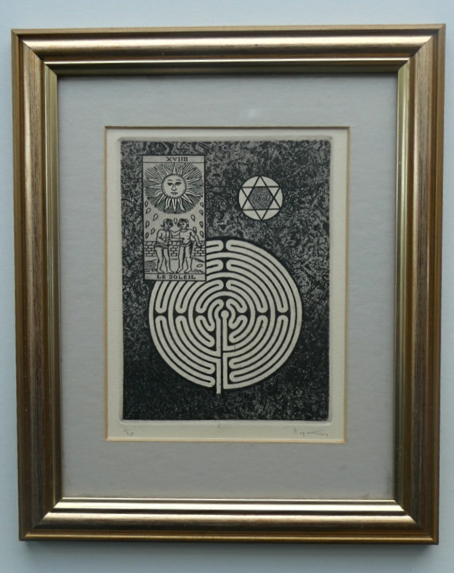 SCOTTISH ART. Alfons Bytautas, RSA. Mystical Symbols Etching. Pencil Signed