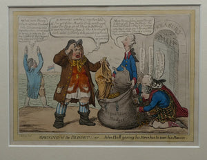 James Gillray Georgian Print. Opening of the Budget 1796