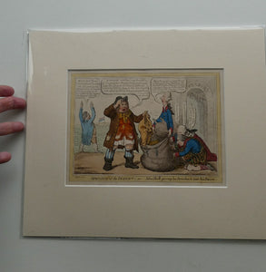 James Gillray Georgian Print. Opening of the Budget 1796