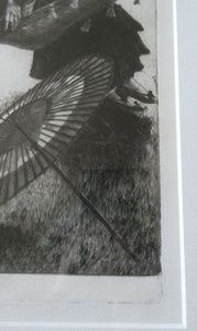 French Art: James TISSOT (1836 - 1902). The Hammock or Le Hamac (1880). Etching and Drypoint. Framed