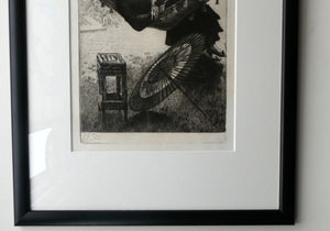 French Art: James TISSOT (1836 - 1902). The Hammock or Le Hamac (1880). Etching and Drypoint. Framed