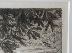 French Art: James TISSOT (1836 - 1902). The Hammock or Le Hamac (1880). Etching and Drypoint. Framed