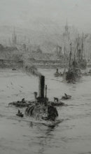 Load image into Gallery viewer, ORIGINAL ETCHING: William Lionel Wyllie (1851 – 1931) LEITH HARBOUR, Edinburgh. Pencil Signed
