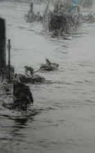 Load image into Gallery viewer, ORIGINAL ETCHING: William Lionel Wyllie (1851 – 1931) LEITH HARBOUR, Edinburgh. Pencil Signed
