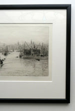 Load image into Gallery viewer, ORIGINAL ETCHING: William Lionel Wyllie (1851 – 1931) LEITH HARBOUR, Edinburgh. Pencil Signed
