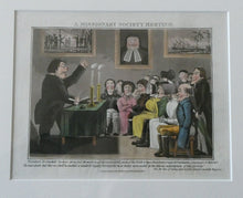 Load image into Gallery viewer, Extremely Rare GEORGIAN Print Entitled &quot;A Missionary Society Meeting&quot;. Published 1826
