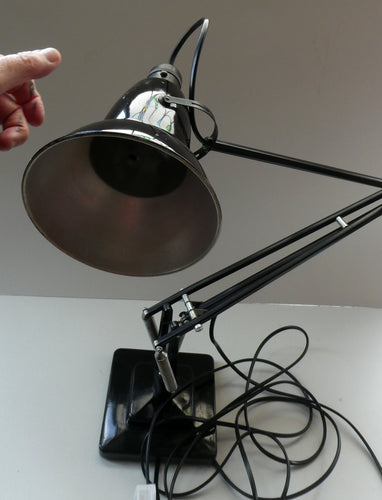 1950s Type 1227 BLACK Anglepoise Lamp by Herbert Terry & Sons, Redditch. REWIRED