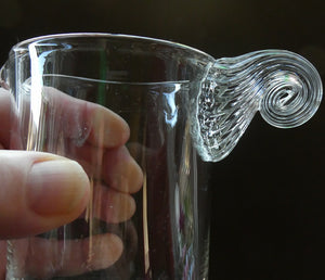 British ART Glass. Pretty Clear Glass NAUTILUS Water Jug by Bob Crooks and Phil Attrill FIRST GLASS