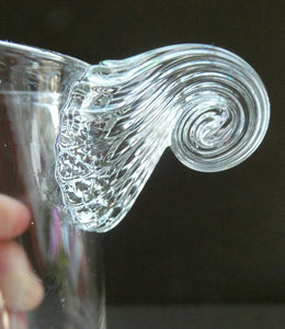 British ART Glass. Pretty Clear Glass NAUTILUS Water Jug by Bob Crooks and Phil Attrill FIRST GLASS