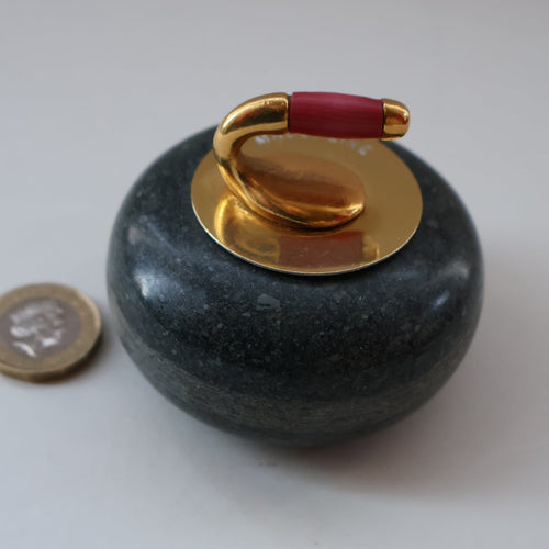 Sweet Little Miniature SCOTTIH GRANITE Curling Stone Desk Ornament or Paperweight