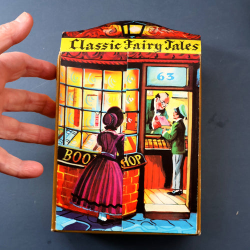 Very Rare Set of MURRAY'S Classic Fairy Tales (Treasure Hour). 12 Miniature Books in the Rare Box Shaped Like a Victorian Bookshop