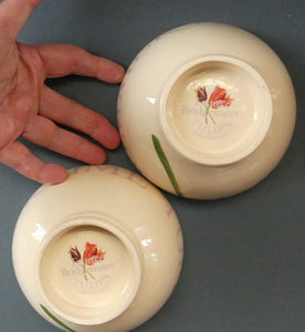 RARE Emma Bridgewater Pair of Footed Bowls with Lettering SUMMERTIME TULIPS