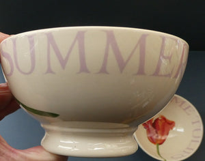 RARE Emma Bridgewater Pair of Footed Bowls with Lettering SUMMERTIME TULIPS