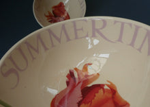 Load image into Gallery viewer, RARE Emma Bridgewater Pair of Footed Bowls with Lettering SUMMERTIME TULIPS
