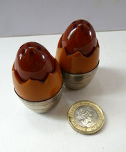 Load image into Gallery viewer, Pair of Vintage 1930s Amber Bakelite and Silver Art Deco Novelty Pepper Pots
