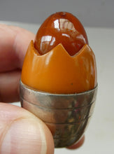 Load image into Gallery viewer, Pair of Vintage 1930s Amber Bakelite and Silver Art Deco Novelty Pepper Pots
