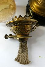 Load image into Gallery viewer, Large Antique VICTORIAN Paraffin or Oil Lamp with Brass Pillar. COMPLETE
