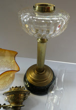 Load image into Gallery viewer, Large Antique VICTORIAN Paraffin or Oil Lamp with Brass Pillar. COMPLETE
