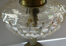 Load image into Gallery viewer, Large Antique VICTORIAN Paraffin or Oil Lamp with Brass Pillar. COMPLETE
