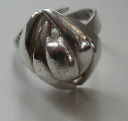 1960s GERMAN Silver Ring. Possibly designed by Franz Scheurle. UK Size S