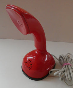 SWEDISH 1950s Ericofon Ericsson Red COBRA Telephone Rotary Dial. WORKING