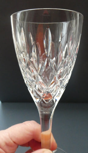 STUART Crystal. Single TEWKESBURY Pattern Wine Glass. Height: 6 7/8 inch