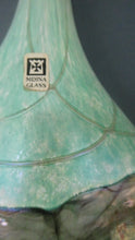 Load image into Gallery viewer, 1980s Maltese Mdina Lollipop Vase. Cloudy Opaque Glass with Undulating Grey Band. Height: 8 inches
