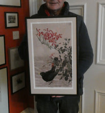 Load image into Gallery viewer, 1980s Woodcut by James Williamson Bell (1938 - 2010), &quot;BLACKBIRD&quot;. Signed in Pencil
