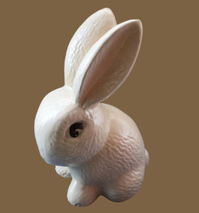 Rare HUGE Delcroft Pottery Beige Snub Nose Rabbit (in the manner of Sylvac). Size 00 (12 1/2 inches)