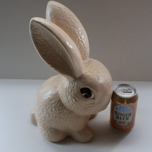 Rare HUGE Delcroft Pottery Beige Snub Nose Rabbit (in the manner of Sylvac). Size 00 (12 1/2 inches)