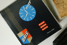 Load image into Gallery viewer, AS NEW: Vintage Early 1960s Black Leather ORIS Swiss Made Travelling Alarm Clock (original box)
