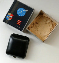 Load image into Gallery viewer, AS NEW: Vintage Early 1960s Black Leather ORIS Swiss Made Travelling Alarm Clock (original box)
