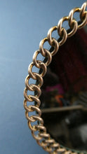 Load image into Gallery viewer, ANTIQUE 1880s Brass Chain Easel Stand Photo Frame. 3 3/4 inches diameter
