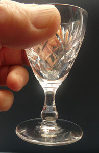 1950s Edinburgh Crystal Set of Six Tiny Liqueur Glasses. 3 inches high