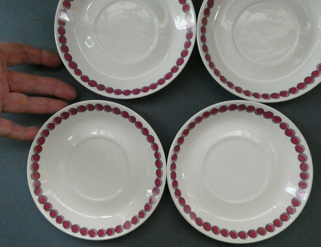 Vintage 1960s Figgjo Flint: Turi Design / Barcarole Pattern FOUR SAUCERS